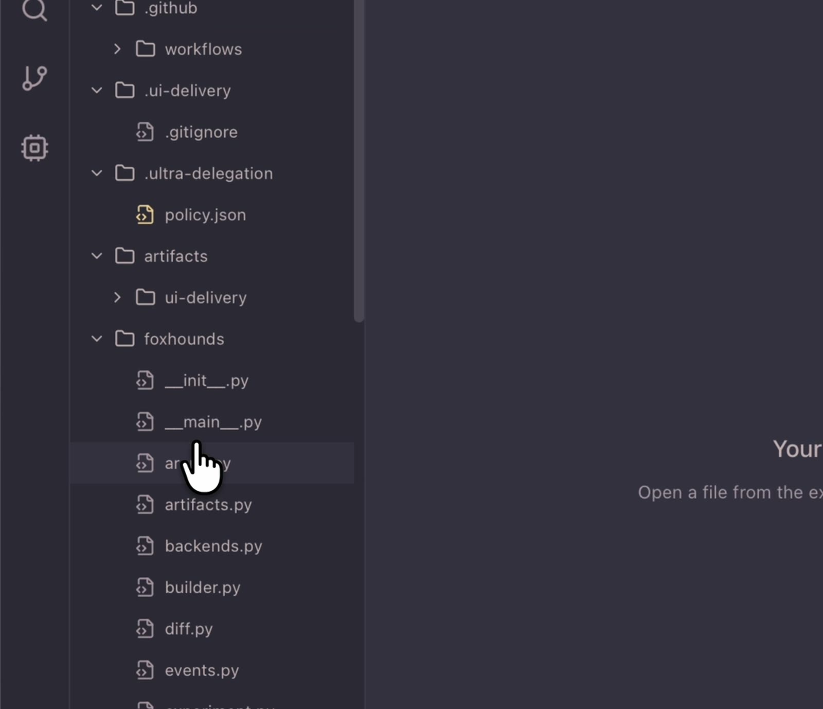 Yarn code workbench showing the project tree and editor area.